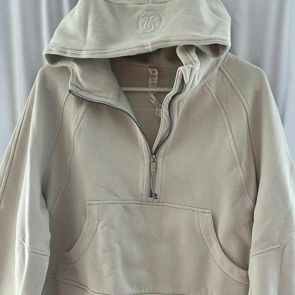 Lululemon Scuba oversized half-zip hoodie, weathered bone, size M/L - Picture 2 of 6